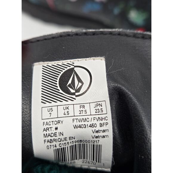 Whimsygoth Combat Volcom Go Figure Floral Lace Up Faux Leather Boots Shoes Sz 7 - Picture 11 of 14